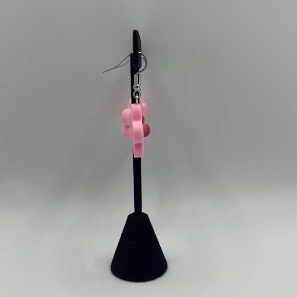 3 For $20 Cute Pink Flower Acrylic Earrings - Lightweight Dangle  “You Pick 3” - Picture 7 of 7